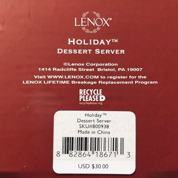 LENOX Holiday Dessert Server EUC - Picture 4 of 6